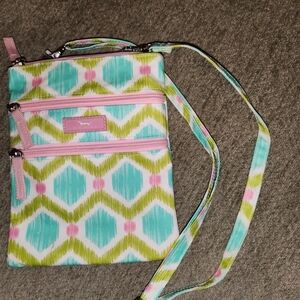 Scout Green and Pink Patterned Crossbody Bag